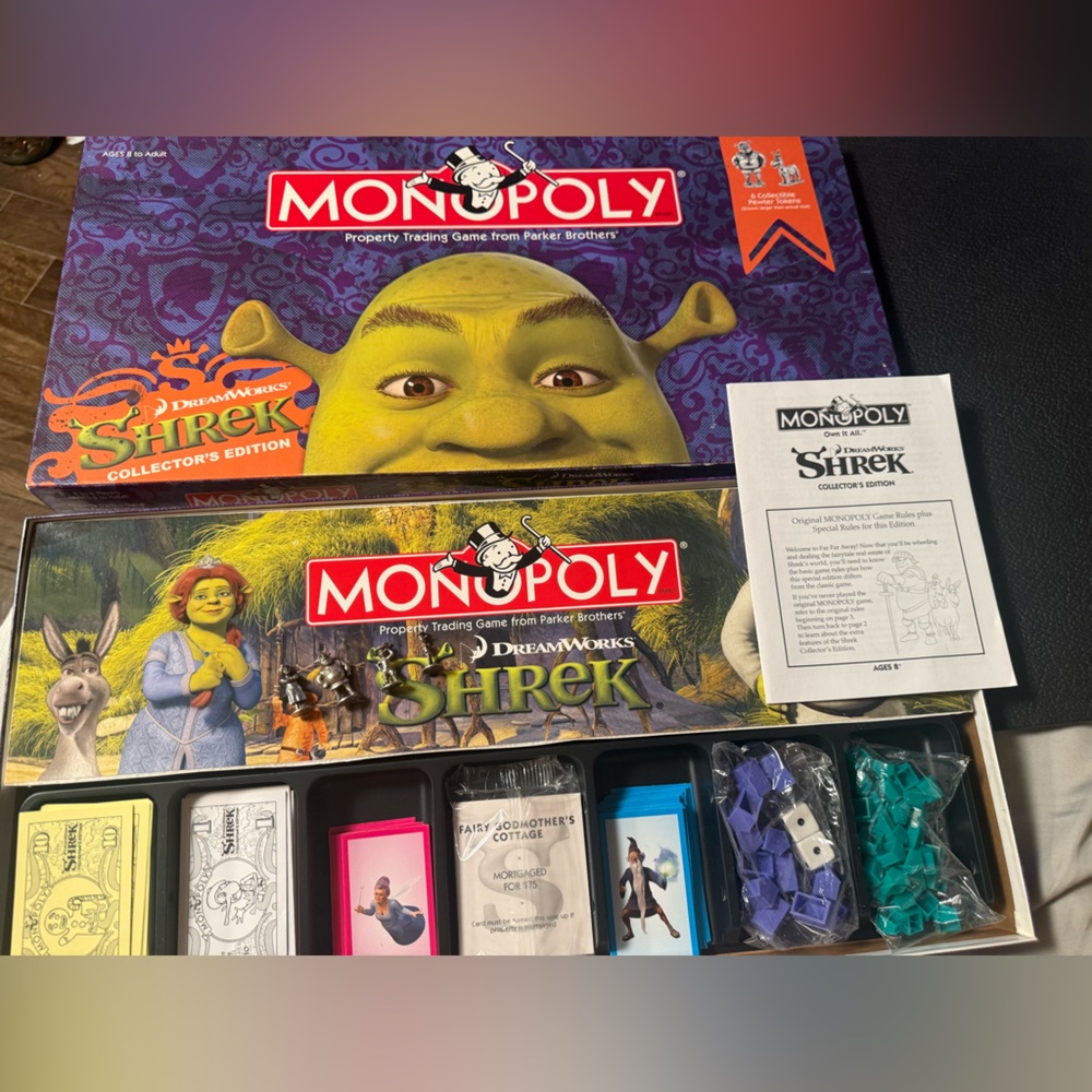 Monopoly Shrek 2007 Collectors Edition Board Game Complete Open Box **READ